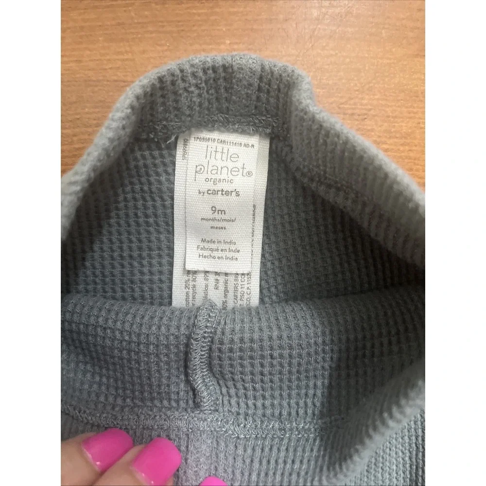 LITTLE PLANET BY CARTERS‎ 9M Waffle Long Sleeve Pant Set